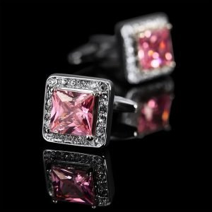 Blush Pink Crystal Cufflinks FSCUFFS009