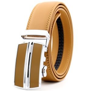 High Quality 100% Genuine Men's Automatic Ratchet Sliding Leather Belt - FSB33