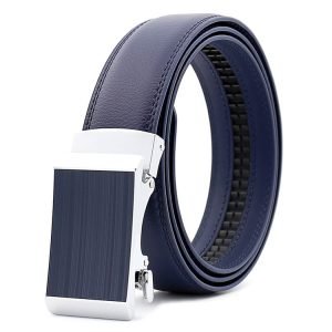 High Quality 100% Genuine Men's Automatic Ratchet Sliding Leather Belt - FSB34