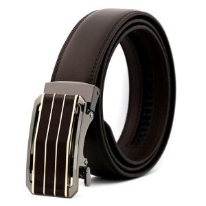 High Quality 100% Genuine Men's Automatic Ratchet Sliding Leather Belt - FSB36