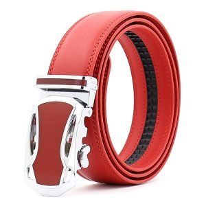 High Quality 100% Genuine Men's Automatic Ratchet Sliding Leather Belt - FSB37