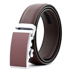 High Quality 100% Genuine Men's Automatic Ratchet Sliding Leather Belt - FSB39