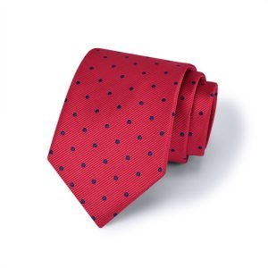Red Tie with Blue Dots Tie - FST8046