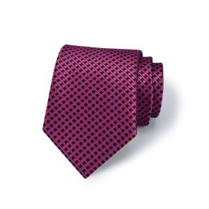 Fuchsia Purple with Black Blue Dots Tie - FST8042