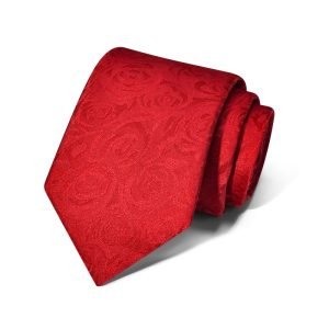 Red Rose Pattern Tie - FST7721